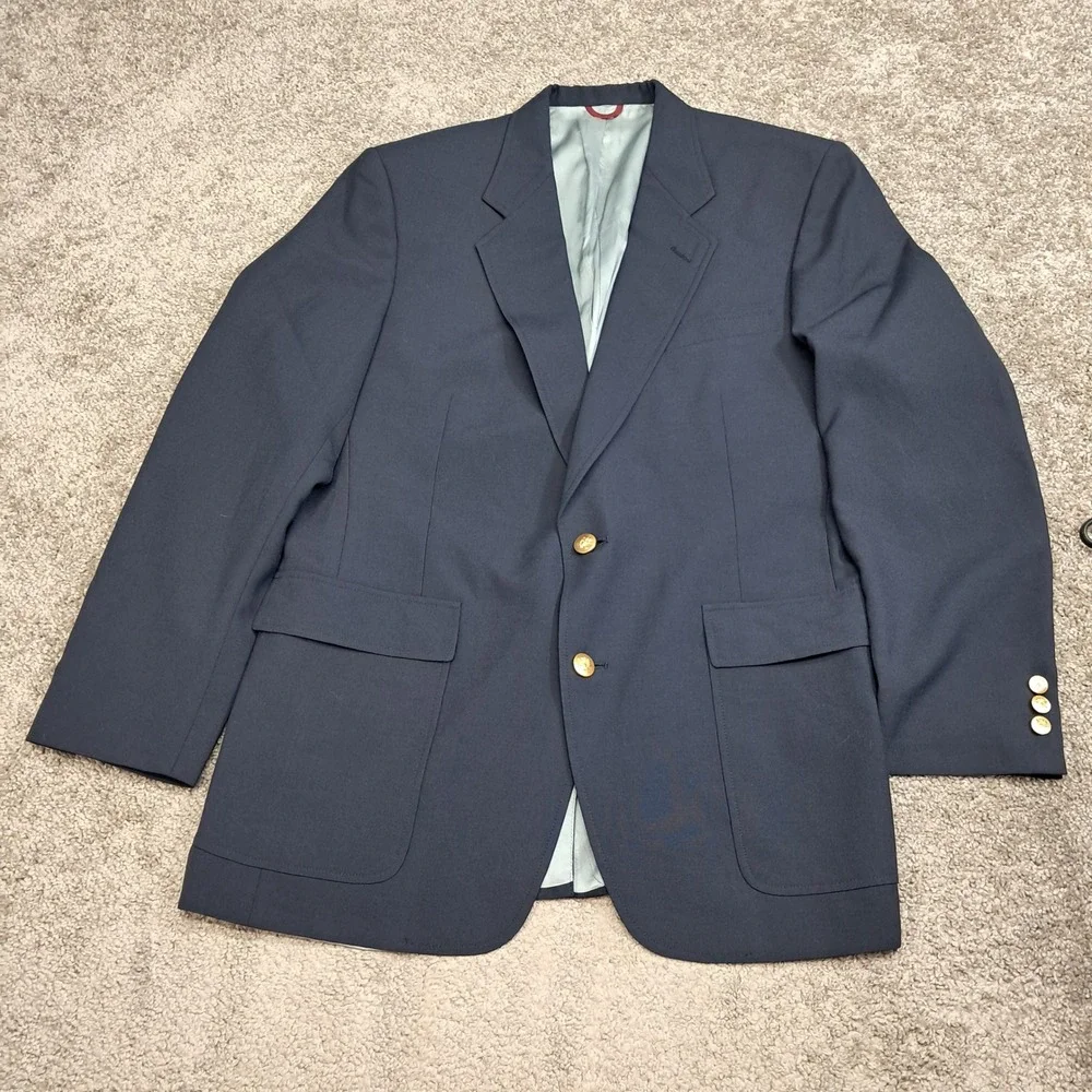 VTG Hart Schaffner Marx Jack Nicklaus Mens Blue Two Button Blazer Sport Coat